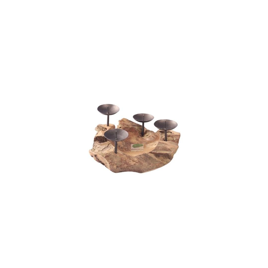 Bowl Candle holder, 4 metal with pin
