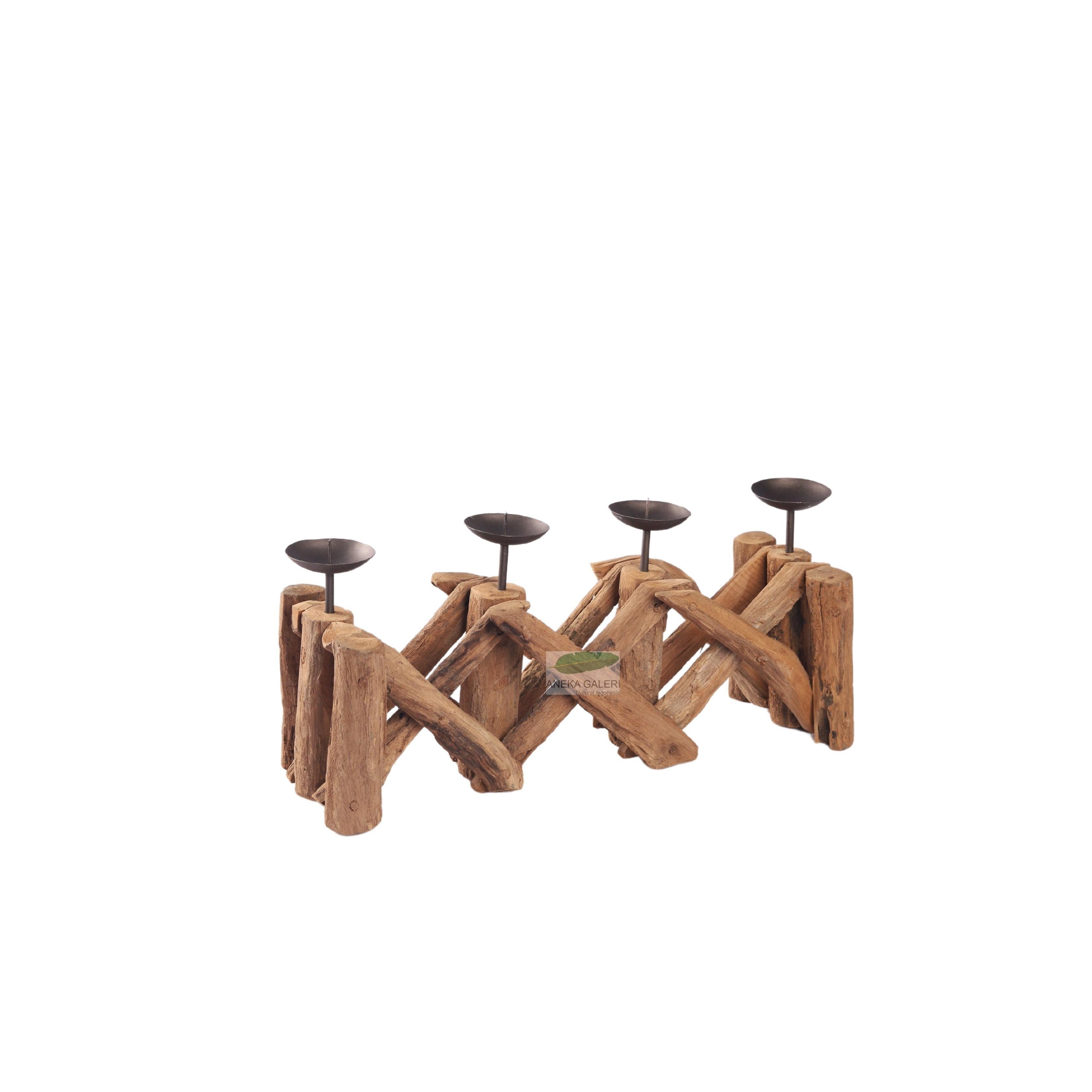 Candle holder Recta., 4 metal with pin