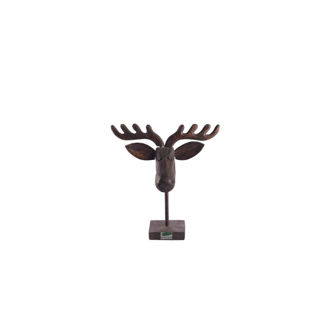 Deer head with stand  h.28 cm,brown