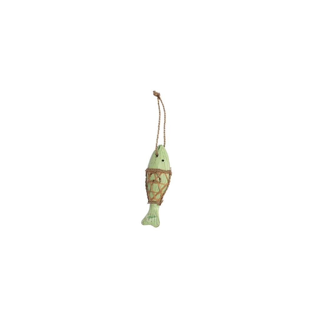fish S,  soft green, with bamboo net