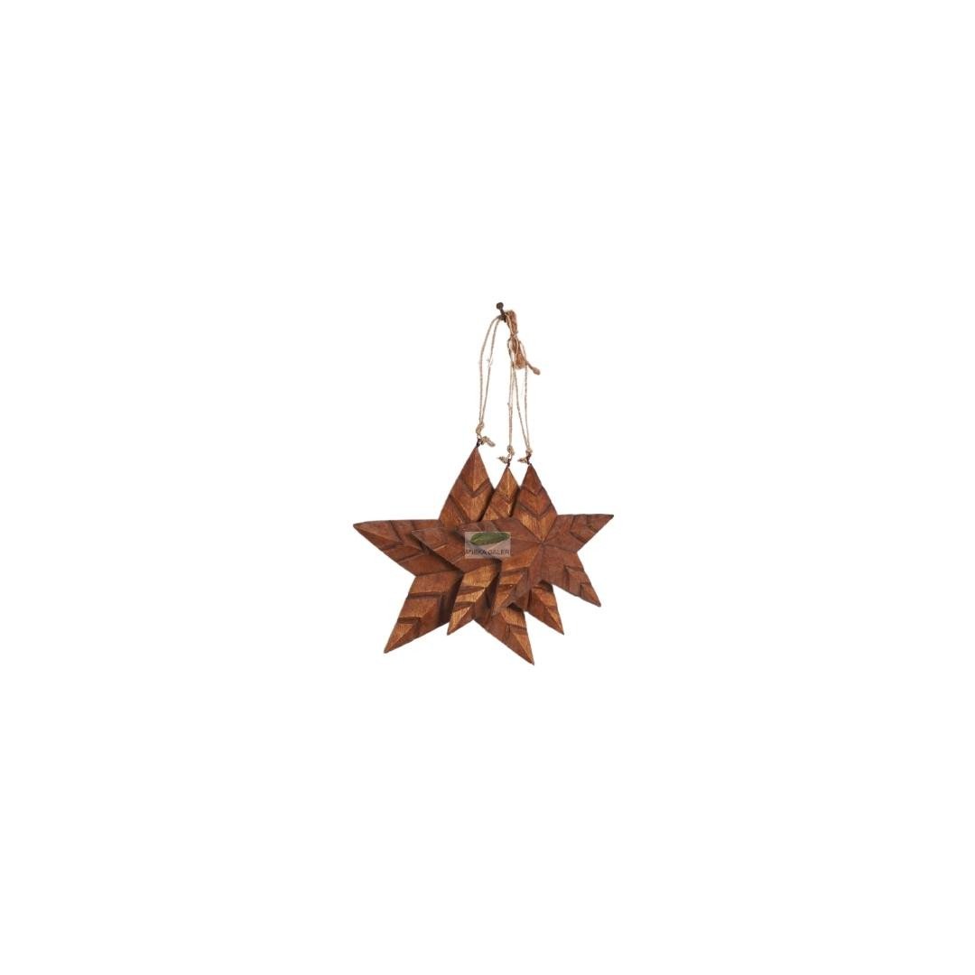 Hanging Star with carving Ø18cm