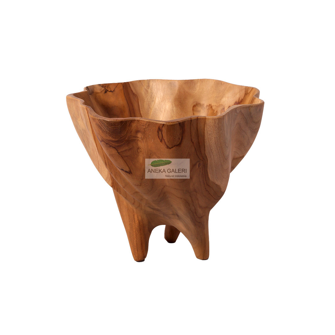 Irreguler Teak Bowl w/ 3 legs