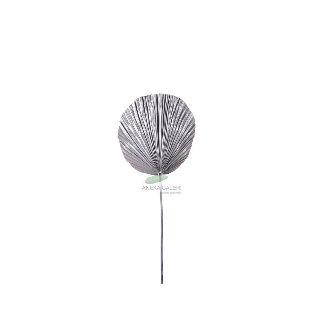 Palm leaf round L - SILVER 
