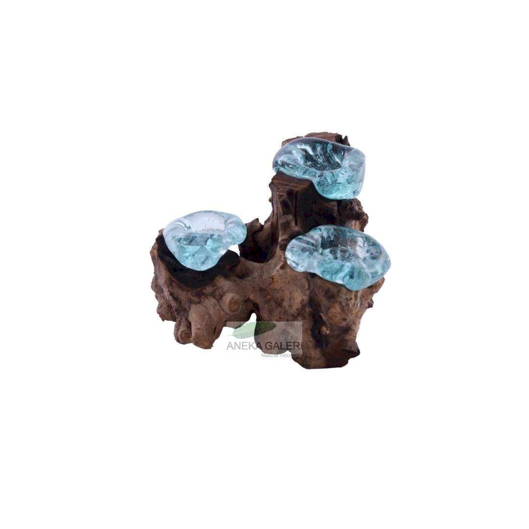 Root Glass 3 candle holders
