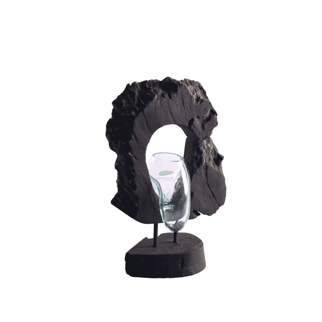 Root with glass ca. 24x17x45cm
