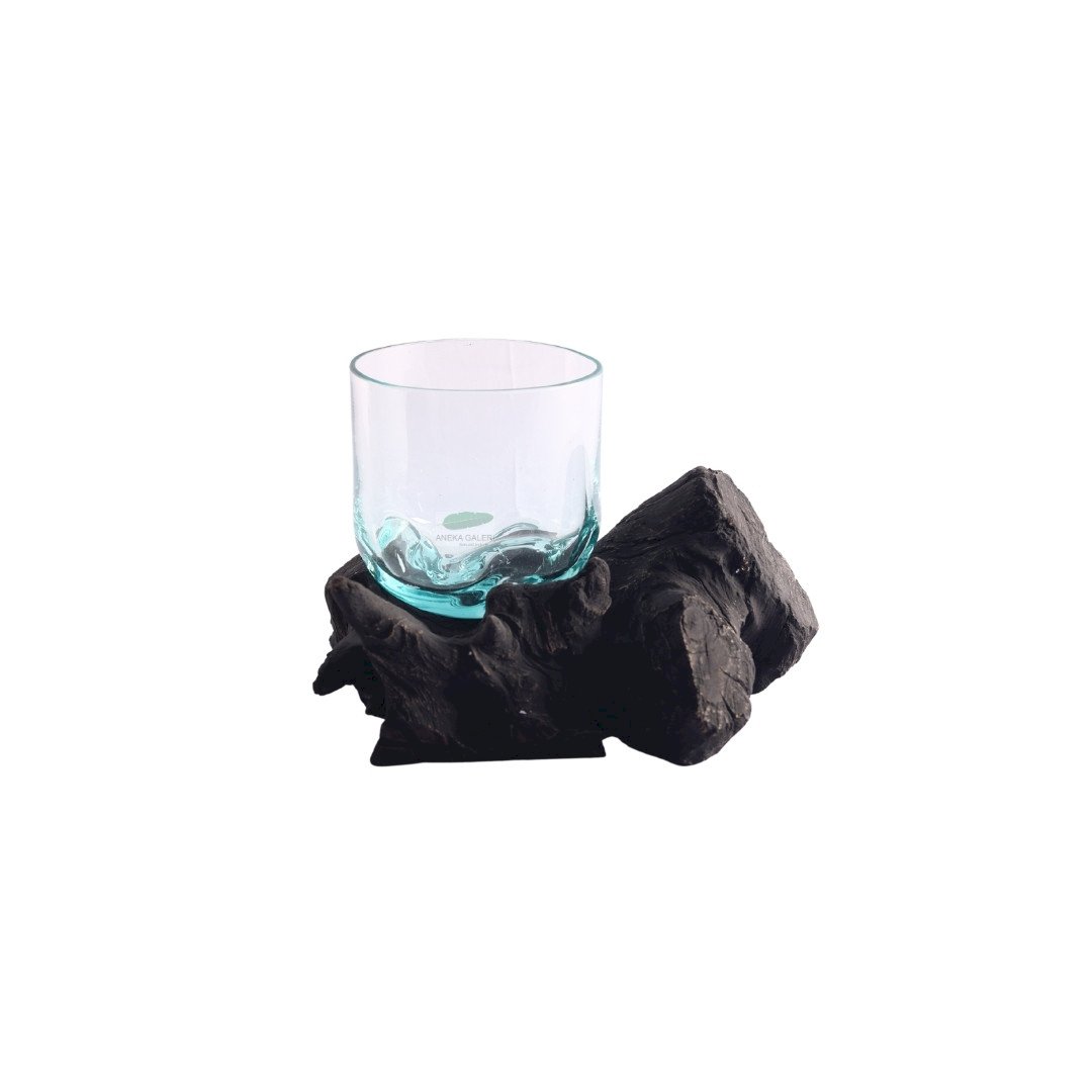 Root with glass ca. 32x19x22cm