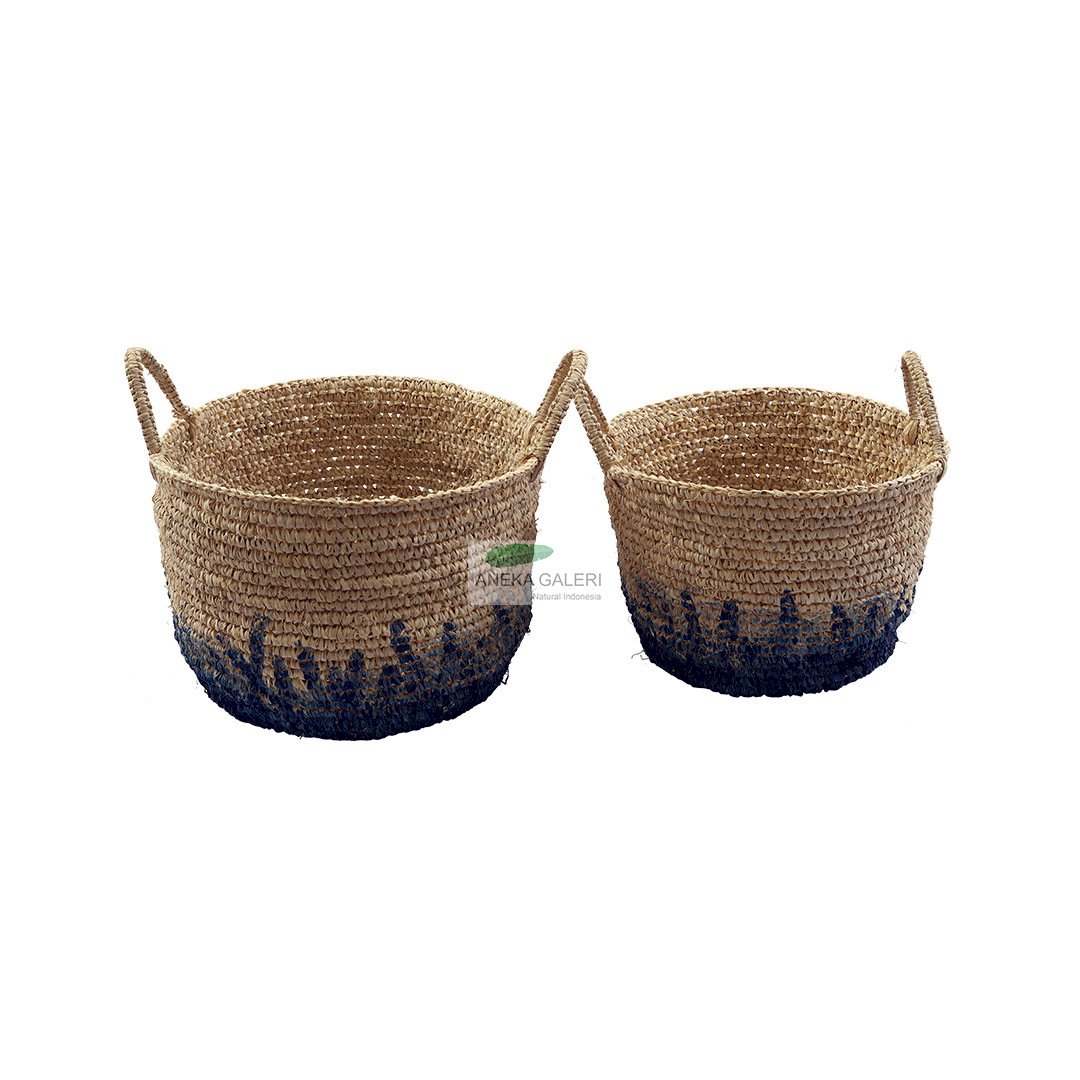 Round basket seagrass