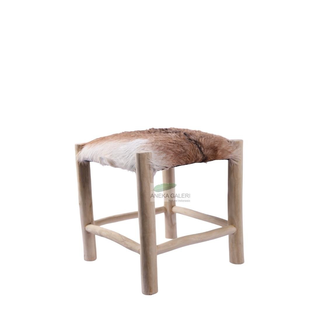 Square Stool Goat Hide