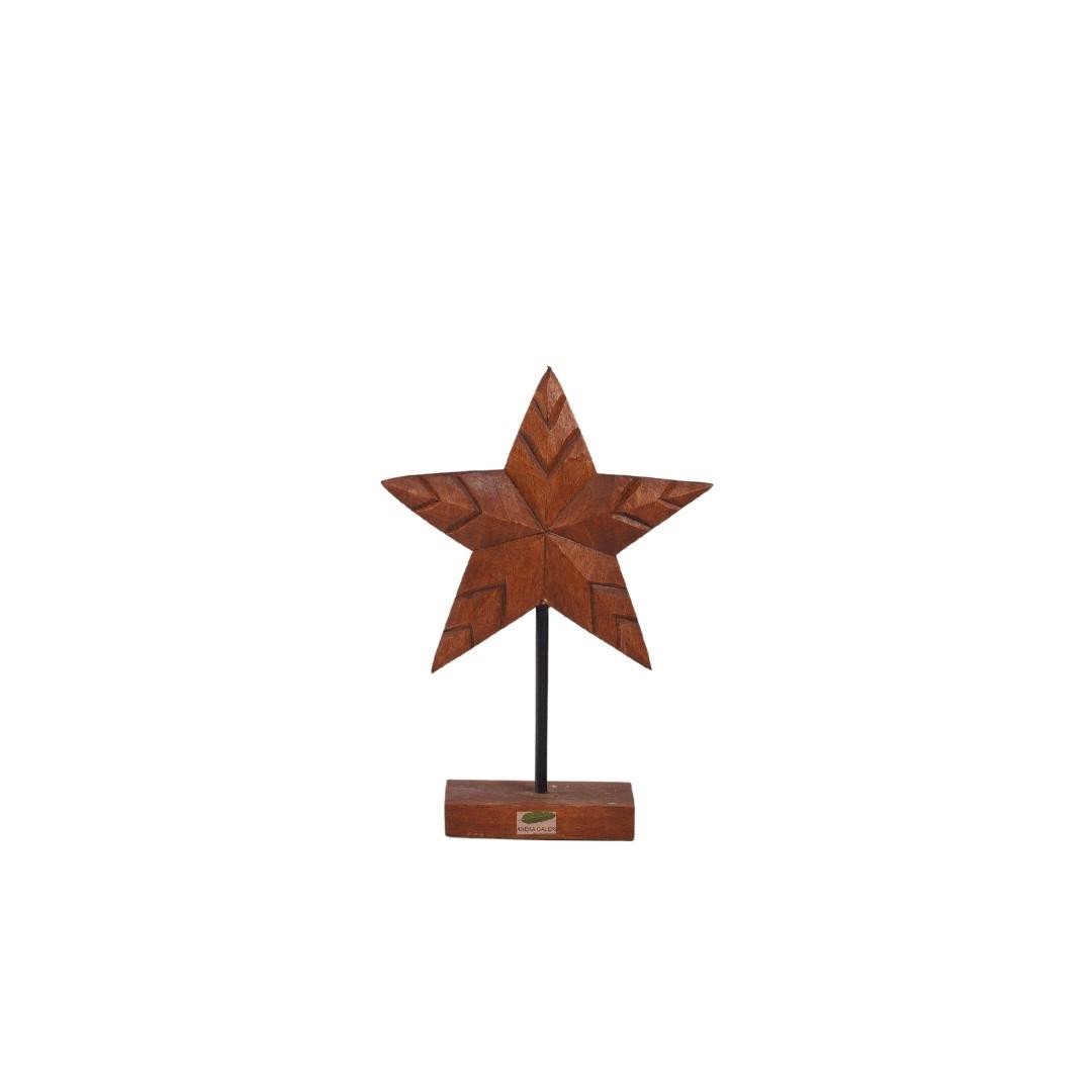 Star carving with stand h.38 cm