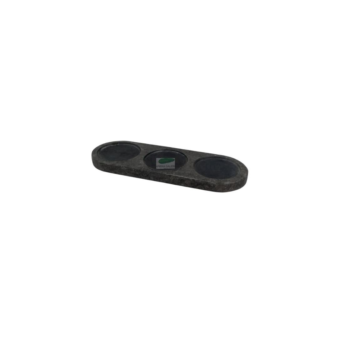 Stone Polish Black marble- TRAY OVAL
