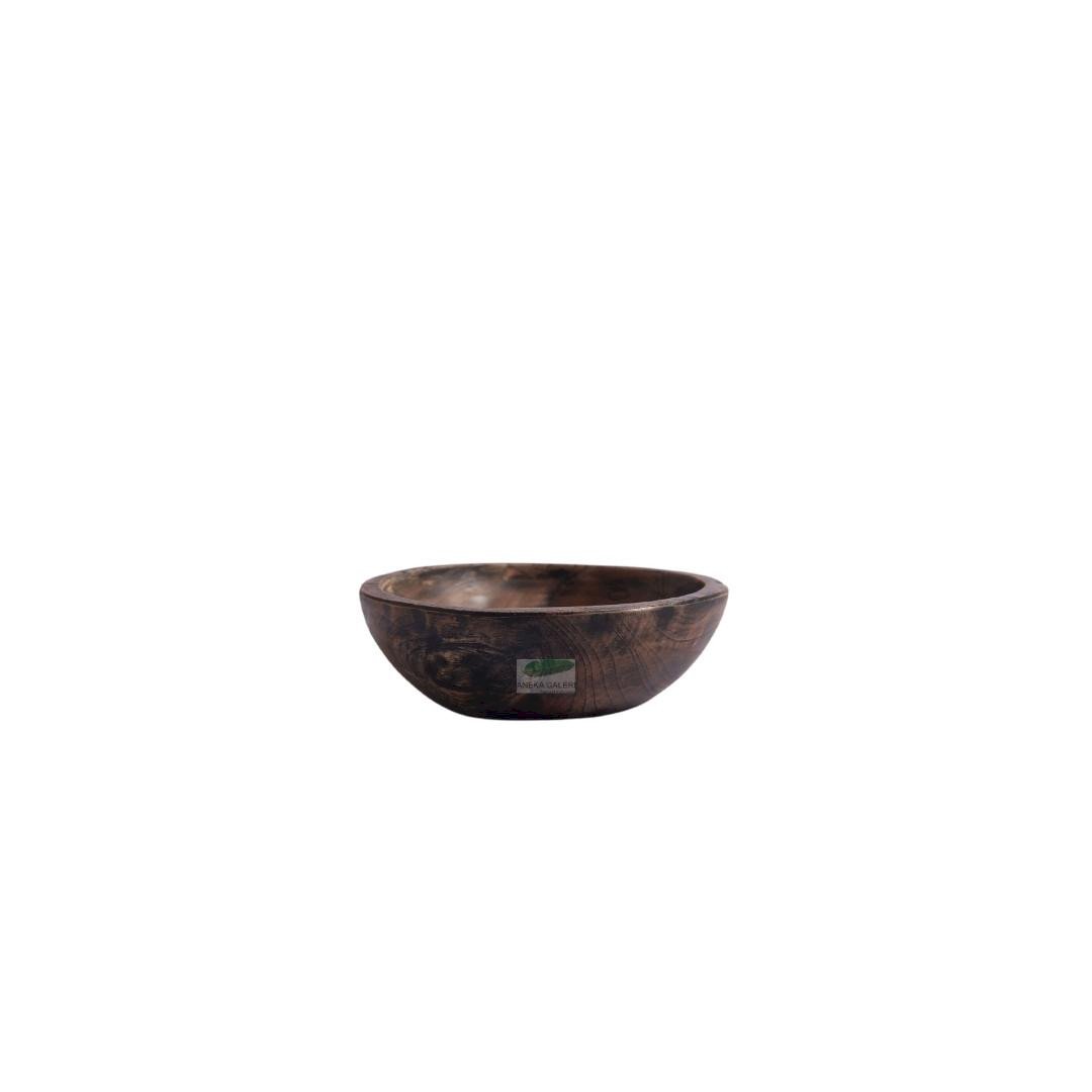 Teak bowl round Black Wash