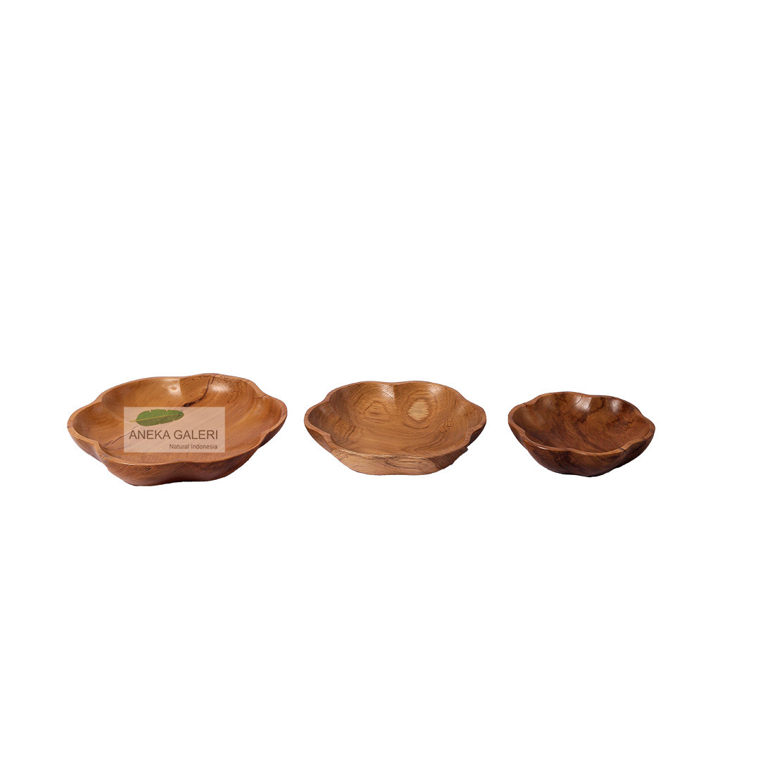 Teak Plate w/ 6 petals