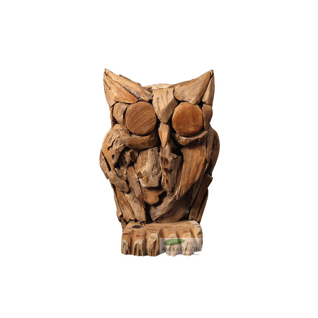 Teak Wood Owl