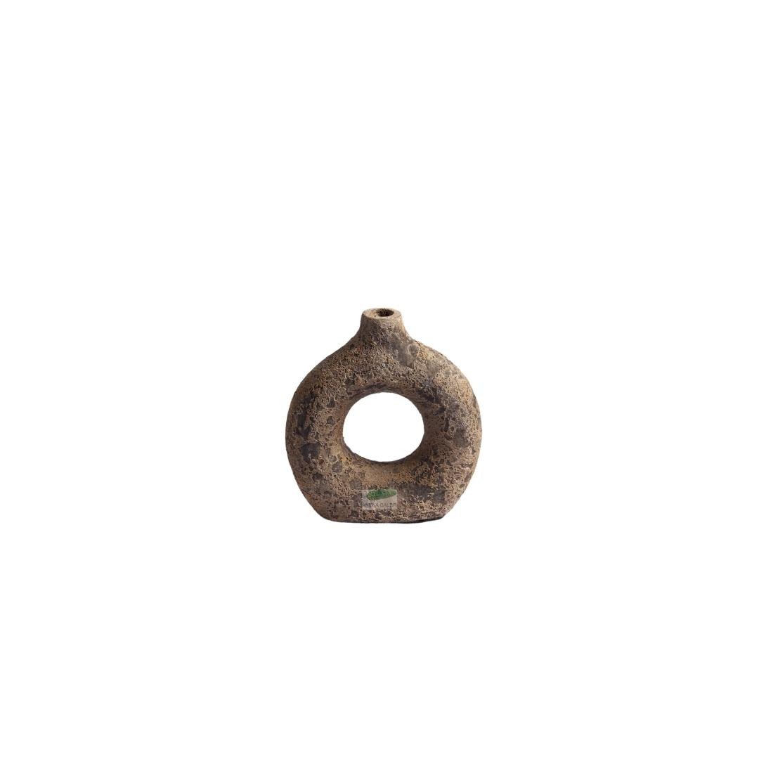 Vase Donut TC Brown Burn h.22cm