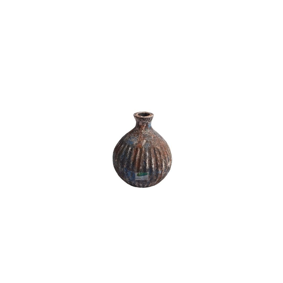Vase TC Blue and Brown Burn h.20,5cm