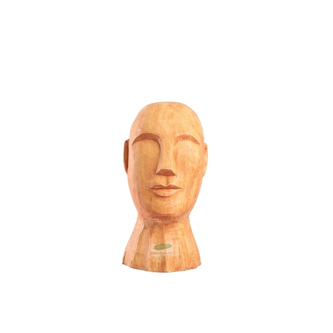 Wood Head Sculputre L